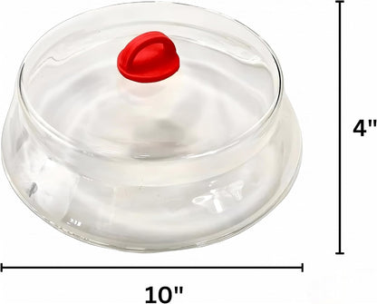 Tall Microwave Tempered Borosilicate Glass Plate Cover 10 x 4