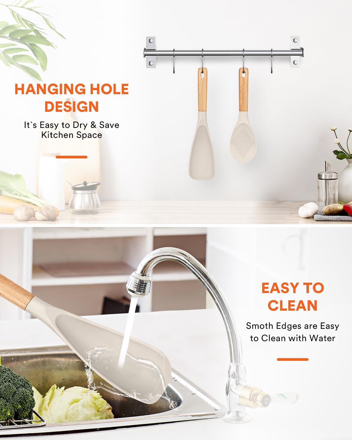 Badiano Cooking Spoon and Rice Scooper for Nonstick Cookware,Multi-function