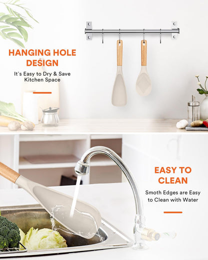 Badiano Cooking Spoon and Rice Scooper for Nonstick Cookware,Multi-function