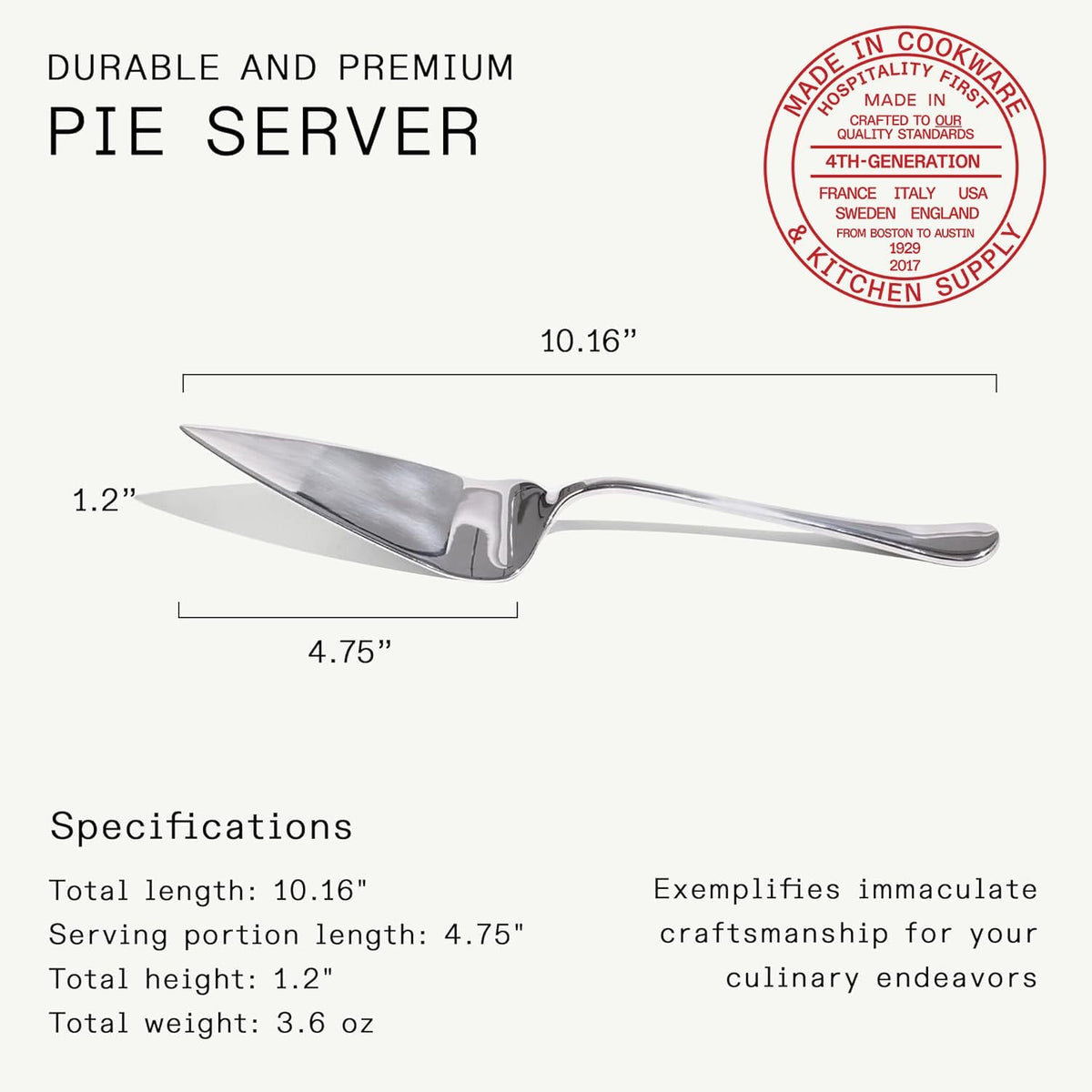 Made In Cookware - Stainless Steel Pie Server - Pointed Tip - Crafted in Vietnam