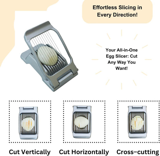 Annie & Mia Design Egg Slicer, Stainless Steel Wires Dishwasher Safe Aluminum Alloy Heavy Duty Multipurpose Cutter For Hard Boiled Eggs or Strawberry, Butter, Kiwi