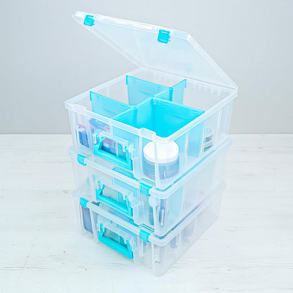 ArtBin 6990SO Super Satchel Double Deep Compartment Box - Art Storage with 8 Removable Compartments, Smart Closure for Craft Supplies (Gold - Pack of 1)