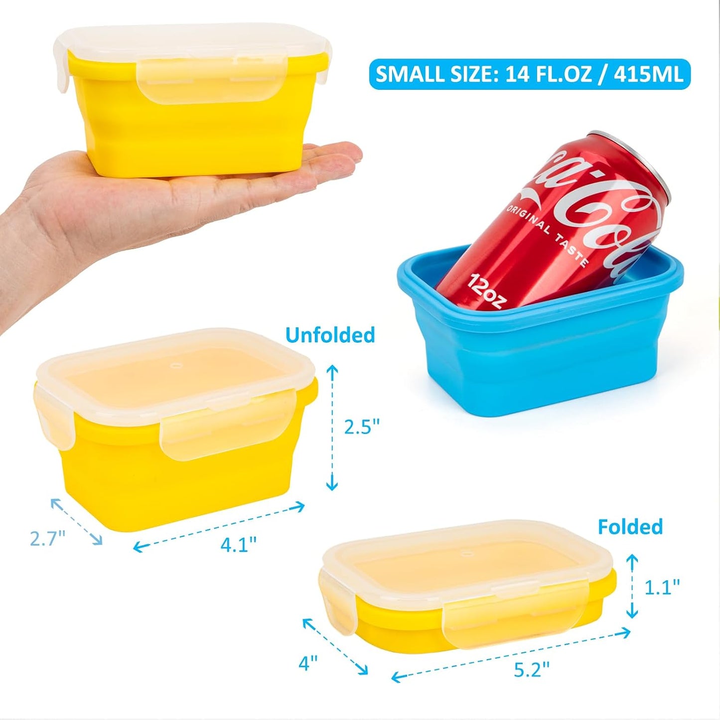 Collapsible Food Storage Containers with Lids, 4 Pack, 40 oz Silicone 1-Compartment Meal Prep Containers Reusable, Lunch Bento Boxes for Adults, Microwave Freezer Dishwasher Safe, BPA-Free, Black