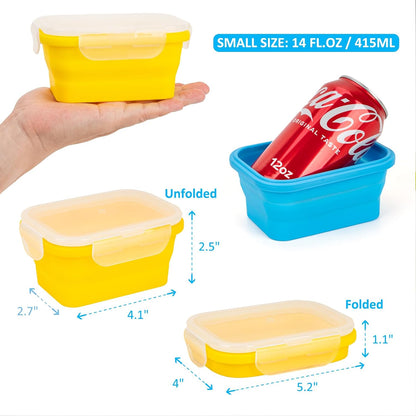 Collapsible Food Storage Containers with Lids, 4 Pack, 40 oz Silicone 1-Compartment Meal Prep Containers Reusable, Lunch Bento Boxes for Adults, Microwave Freezer Dishwasher Safe, BPA-Free, Black