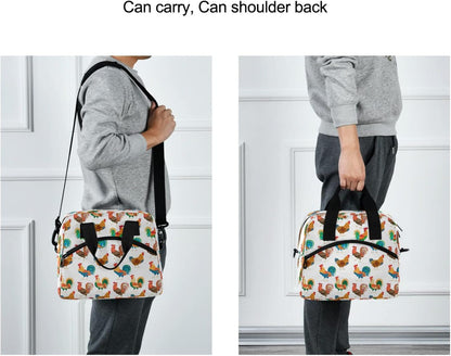 Colorful Leopard Insulated Lunch Bag Rainbow Animals Skin Print Reusable Cooler Lunch Tote Box with Shoulder Strap for Work Picnic School Beach