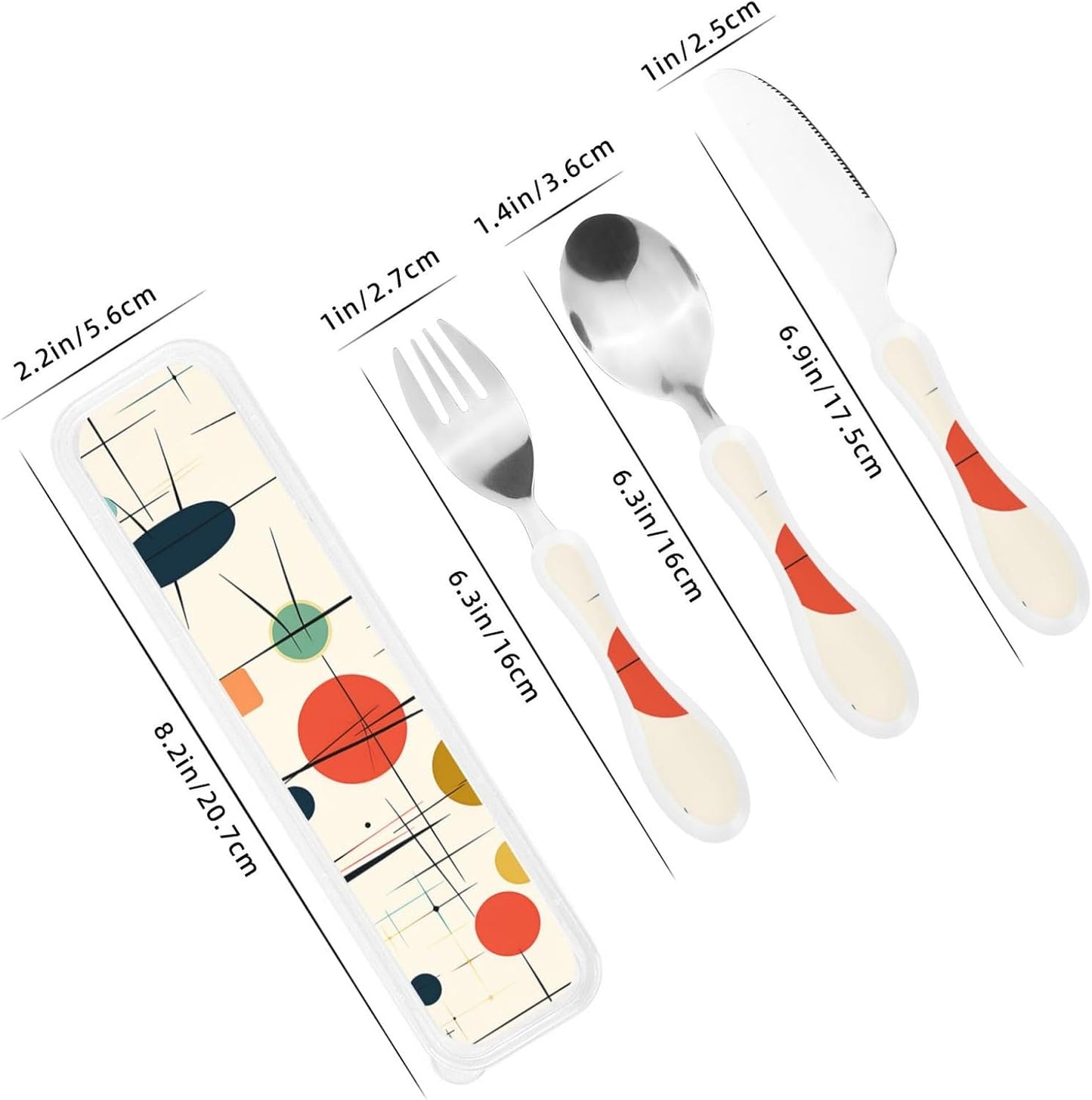 3-Piece Kids Silverware Set With Storage Case, Stainless Steel Reusable Children Safe Knife Spoon Fork Set Long Haired Dachshund Children Flatware Set For Kids Lunch Box