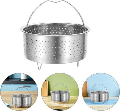 UPKOCH Mesh Strainer Steamer Basket Stainless Steel Vegetable Steamer Basket Steam Cooking Insert for Dumpling Steaming Basket with Handle for Veggie Fish Seafood Cooking, 20cm