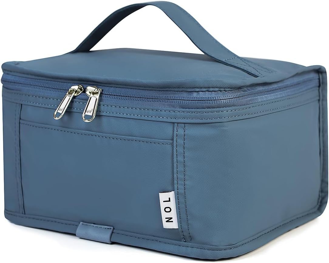 NOL Mini Insulated Lunch Bag for Women Men Kids | Small Leakproof Reusable Lunch Tote | Fits 6 Cans 330ml | Thermal Cooler for Work School Picnic Camping, Navy blue