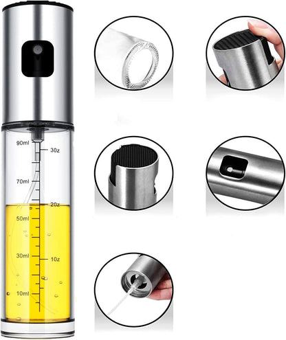 Kitchen Oil Dispenser Bottle, Olive Oil Sprayer 100ml, Stainless Steel Oil Mister, Refillable Cooking Oil Spray Bottle, Premium Quality Luxury Experience