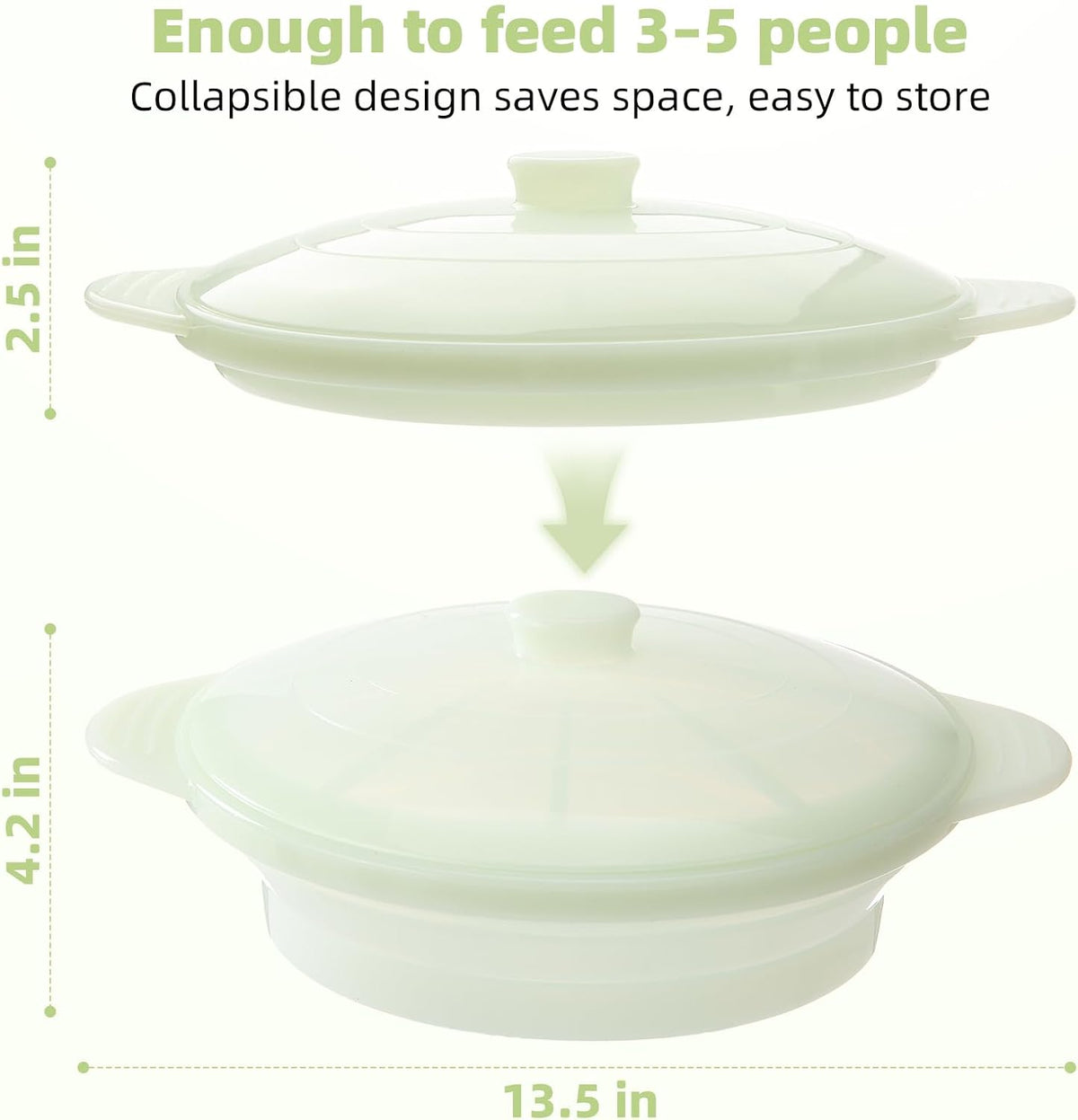 Silicone Microwave Steamer Collapsible Cooker for Vegetables Fish Prep Meal
