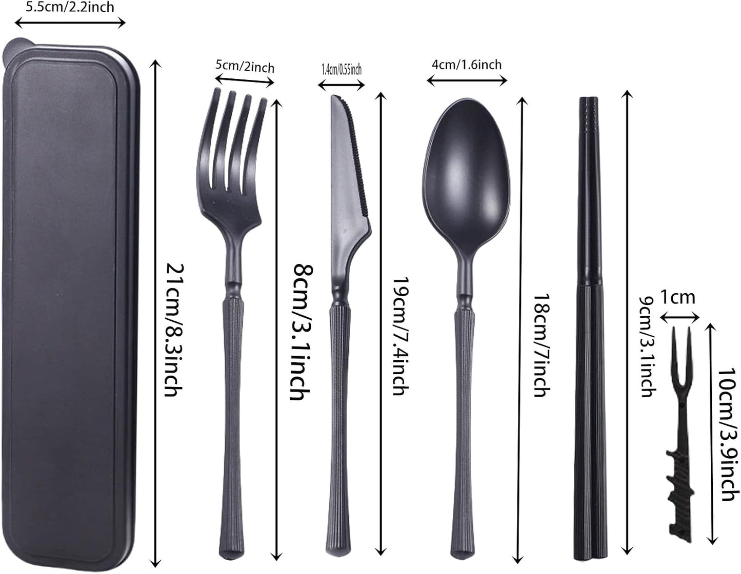 1 Set Large Reusable Travel Utensils Set with Case, Camping Cutlery for Office, Lunch, Dorm & Daily Work Use, Includes Spoon, Knife & Fork((Pink)