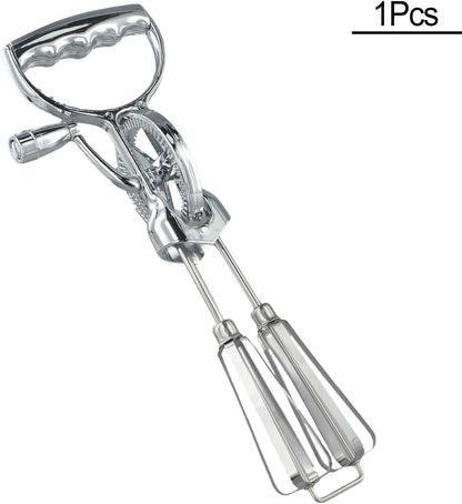 Manual Rotary Egg Beater With Stainless Steel Mixing Head And ABS Handle, 360 Degree Hand Crank Whisk For Kitchen Cooking Baking, Semi-Automatic Mixer Tool Saves Time Effort Easy Clean Dishwasher Safe