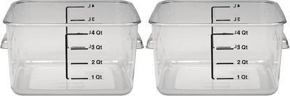 Rubbermaid Commercial Products Space Saving Square Food Storage Container 6 Quart Clear for Kitchen/Sous Vide/Meal Prep