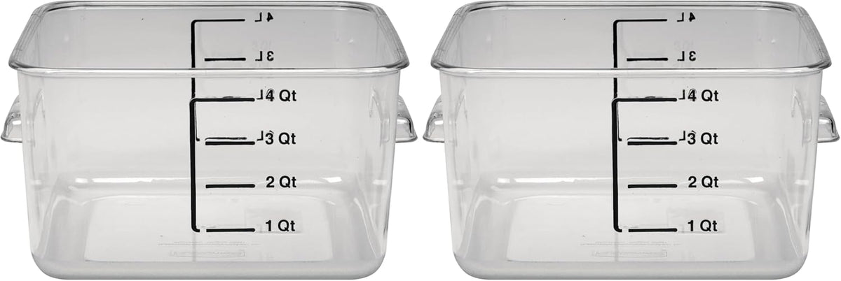 Rubbermaid Commercial Products Space Saving Square Food Storage Container 6 Quart Clear for Kitchen/Sous Vide/Meal Prep