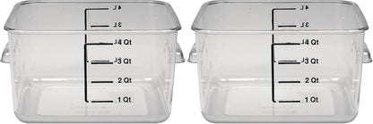 Rubbermaid Commercial Products Space Saving Square Food Storage Container 6 Quart Clear for Kitchen/Sous Vide/Meal Prep