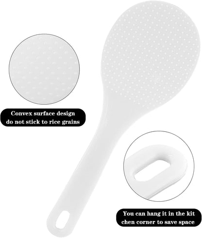 2-Piece Plastic Rice Paddle & Spoon, White E