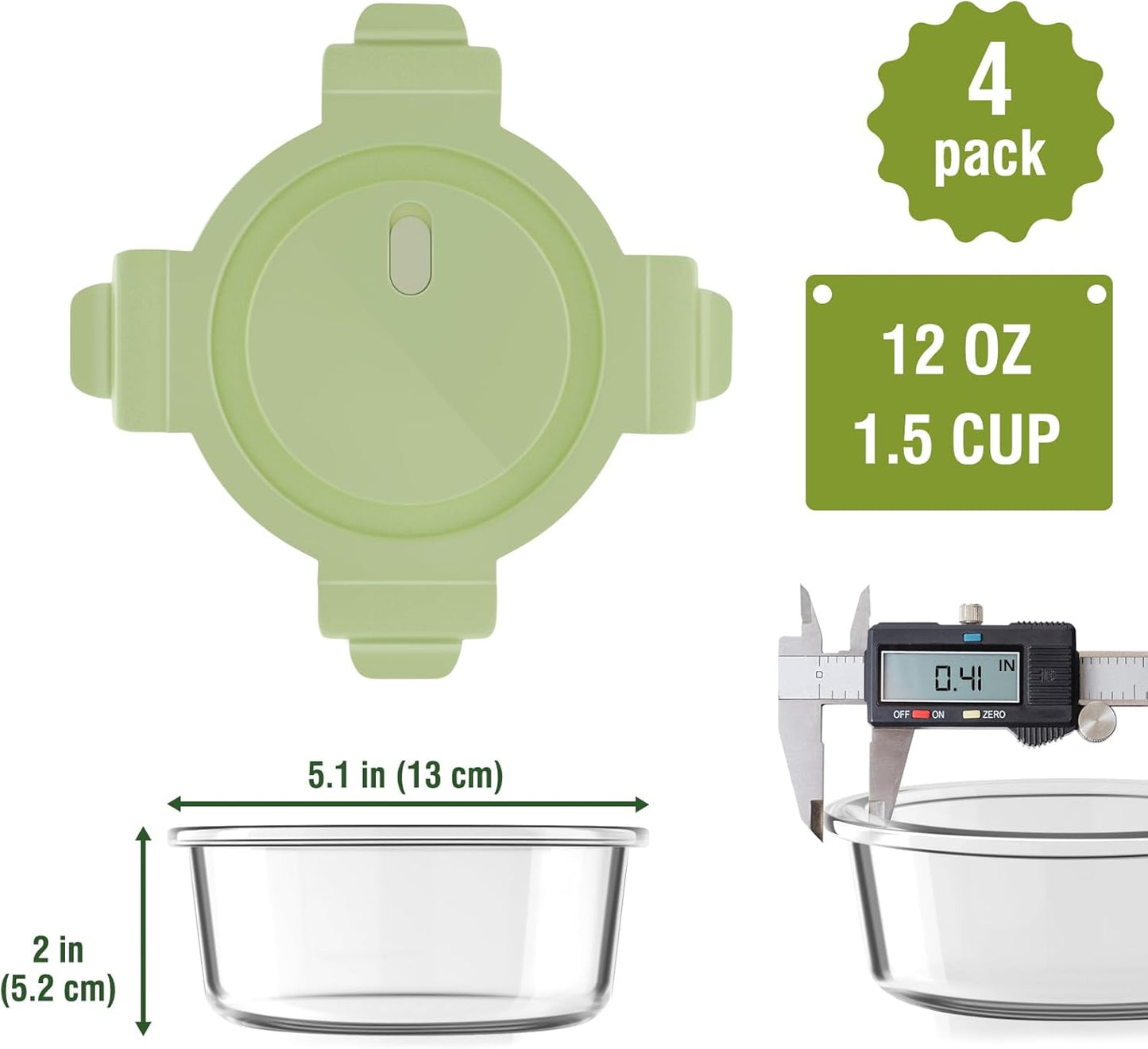 Freshmage 23oz Glass Meal Prep Containers with Lids, Airtight 3-Cup Glass Storage Containers Set, Heat-Resistant BPA-Free for Soup, Leftover, Microwave, Dishwasher, and Freezer Safe (6 Packs)