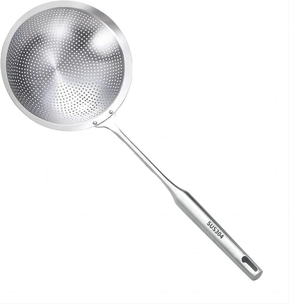 GREATLINK Large Professional Skimmer Slotted Spoon,304 Stainless Steel Slotted Spoon With Extra Large Bowl & Comfortable Handle,Durable Food Grade Strainer Spoon, Draining Frying For Kitchen Cooking