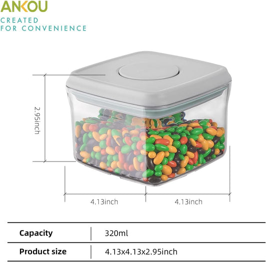 Ankou Airtight Food Storage Container Sets with Lids 6Pcs Pop Containers for Kitchen Pantry Organization BPA-Free Stackable Kitchen Storage Containers for Cereal Flour Sugar (0.5, 1.2, 1.8qt)*2