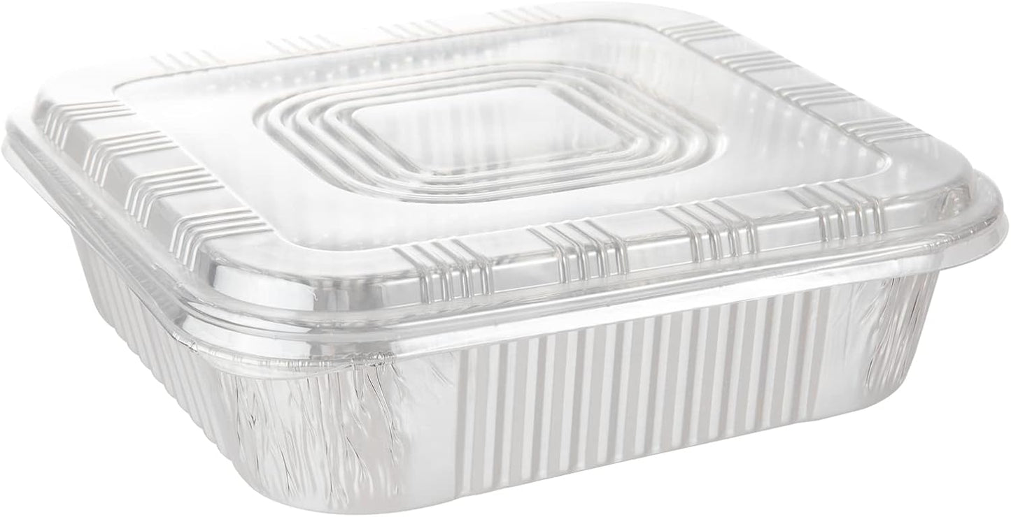 Waytiffer 25pack- 8 x 8 Aluminum foil Pans Disposable Heavy Duty Square baking Cake Pan, Cooking Tins Homemade Breads Oven Pans,Foil Pan, Baking pan Roasting