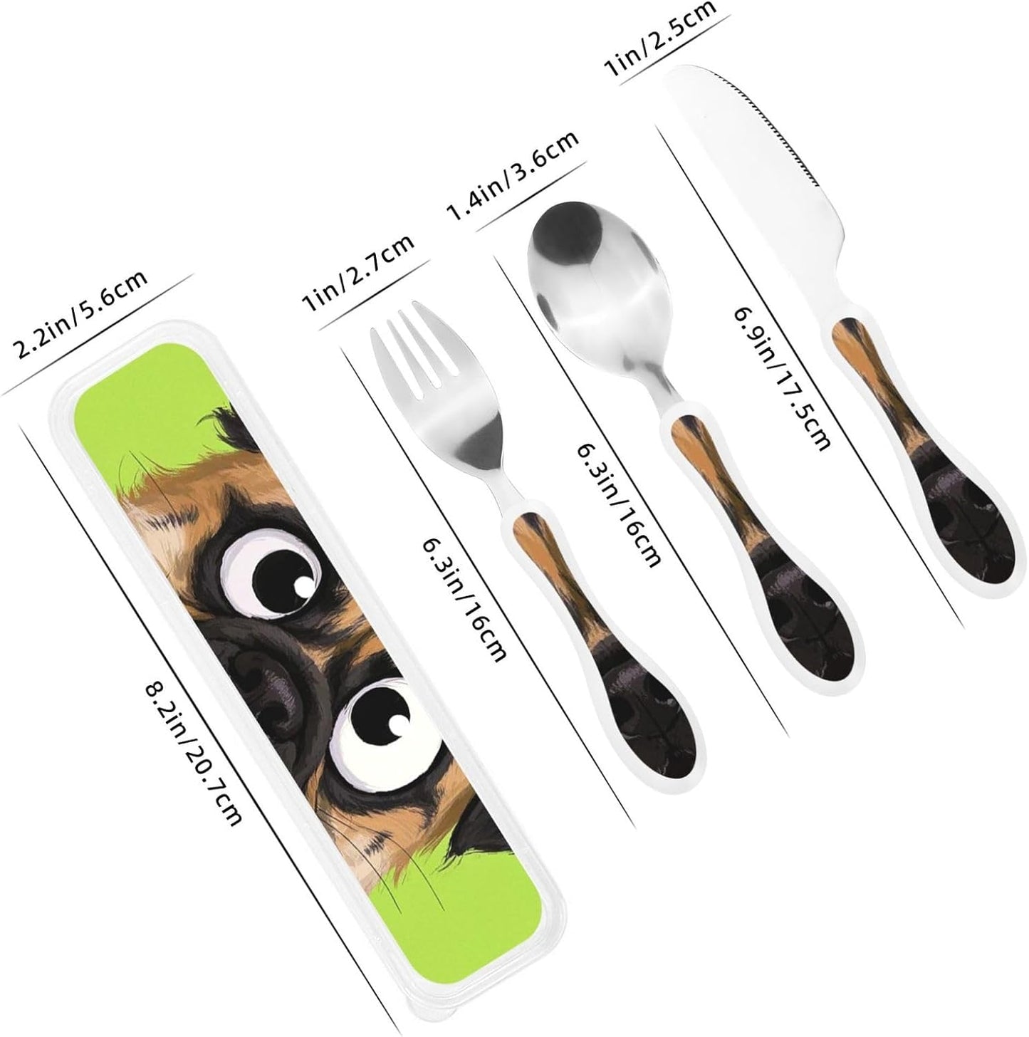 3-Piece Kids Silverware Set With Storage Case, Stainless Steel Reusable Children Safe Knife Spoon Fork Set Dreamy Jellyfish Print Children Flatware Set For Kids Lunch Box
