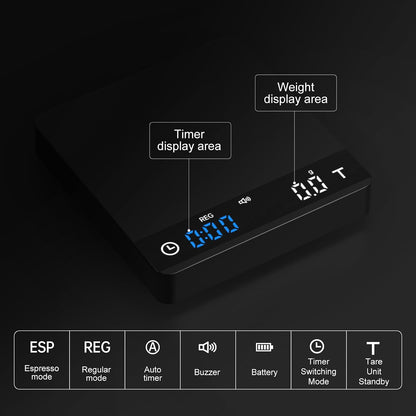 Espresso Coffee Scale with Timer 0.1g Precision Shot Scale