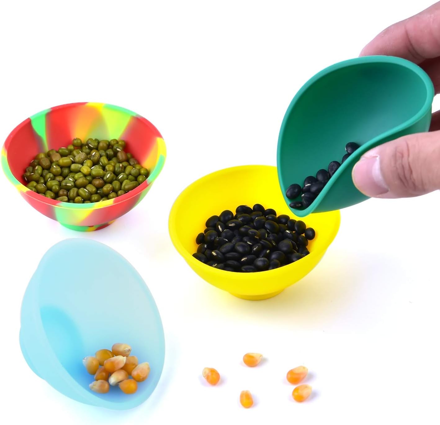 Coopay 16 Pieces Mini Silicone Pinch Bowls Colorful Heat Resistant Snack Prep and Serve Bowls, Unbreakable, Flexible, 1.75 Oz (Mixed Colors)