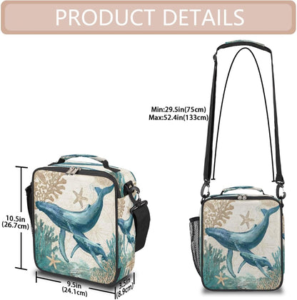 cfpolar Skull Skateboard Lunch Box for Boys Girls, Insulated Lunch Bags for Kids Reusable Mini Cooler Lunch Tote Lunchbox Thermal Meal Tote Kit with Shoulder Strap for Work School Picnic
