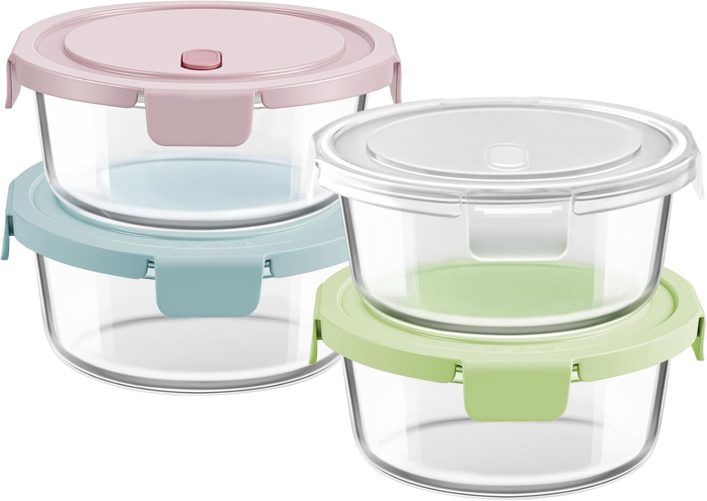 Freshmage 23oz Glass Meal Prep Containers with Lids, Airtight 3-Cup Glass Storage Containers Set, Heat-Resistant BPA-Free for Soup, Leftover, Microwave, Dishwasher, and Freezer Safe (6 Packs)