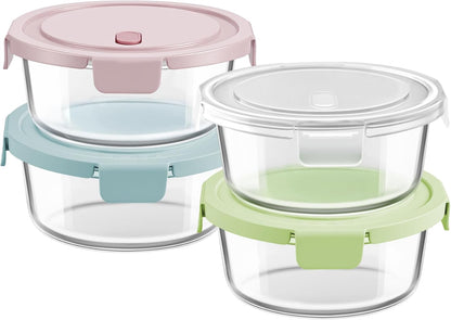 Freshmage 23oz Glass Meal Prep Containers with Lids, Airtight 3-Cup Glass Storage Containers Set, Heat-Resistant BPA-Free for Soup, Leftover, Microwave, Dishwasher, and Freezer Safe (6 Packs)
