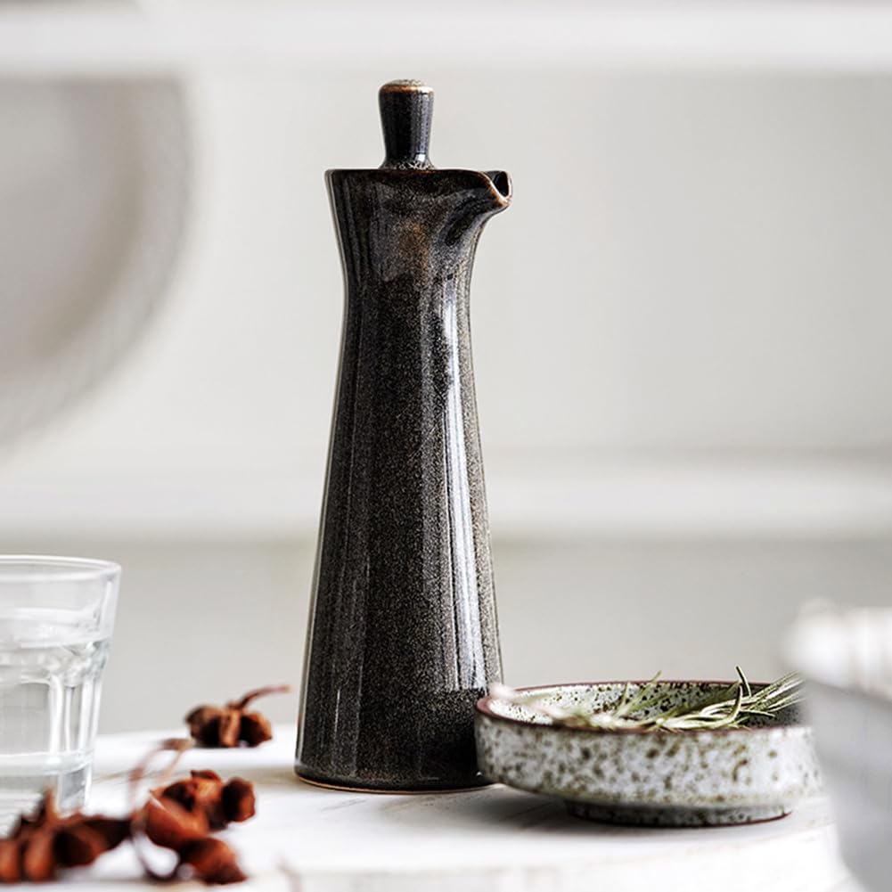 Small Ceramic Olive Oil Dispenser Bottle for Storage Of Oil, Vinegar, Soy Sauce, 120ml / 4oz - Blue