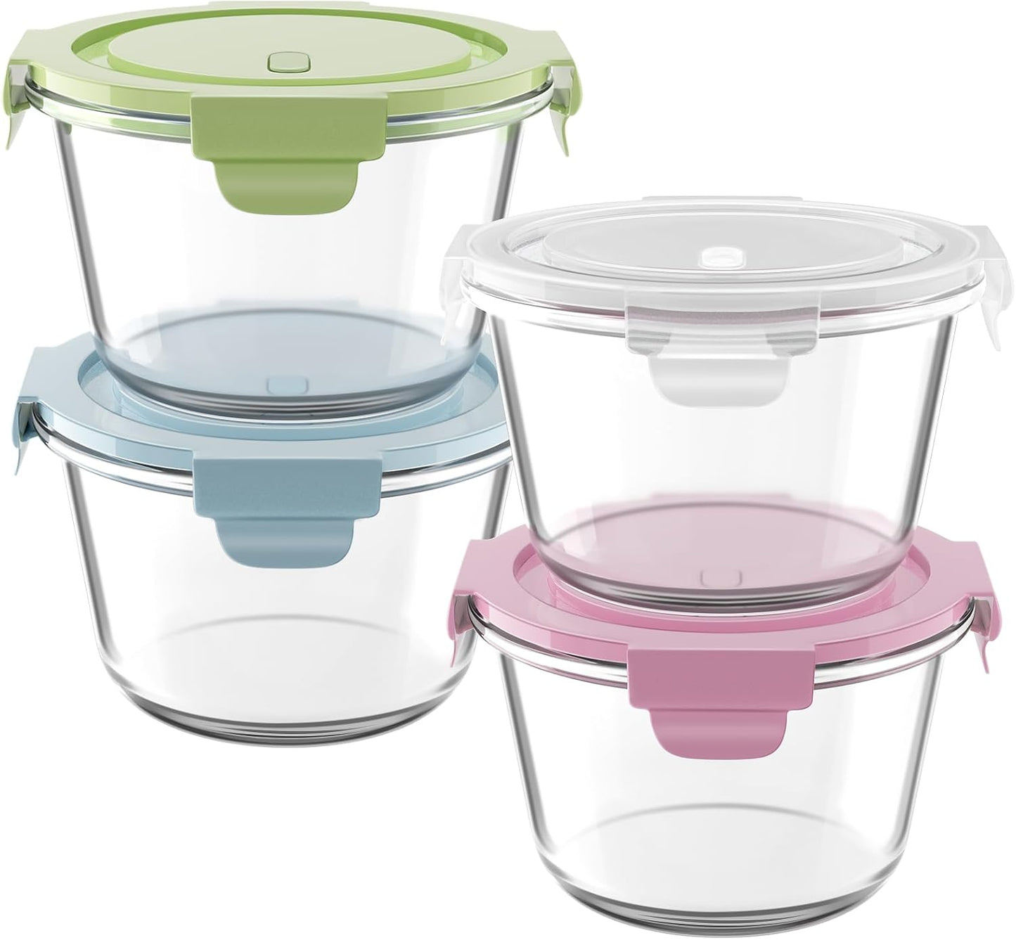 Freshmage 23oz Glass Meal Prep Containers with Lids, Airtight 3-Cup Glass Storage Containers Set, Heat-Resistant BPA-Free for Soup, Leftover, Microwave, Dishwasher, and Freezer Safe (6 Packs)
