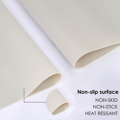 Extra Large Dark Green Countertop Mat - Silicone Table Kitchen Desk Mat - Non-Slip & Heat Resistant - Dinner Placemat Pastry Dough Rolling Mat - Colors B
