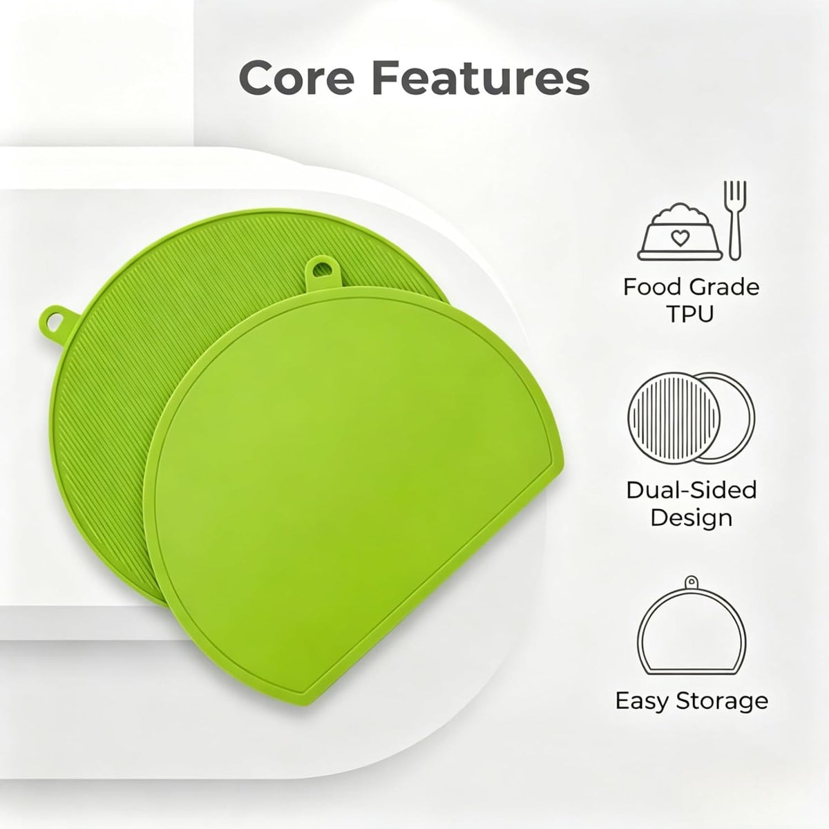 Thick TPU Cutting Board for Kitchen, Flexible Cutting Mat (Orange)