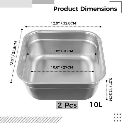 yeesport 2-in-1 Washing Up Bowl Set, Stainless Steel Dish Tub with Colander, Fruit Vegetable Washing Basin, Multi-purpose Bowl Kit for Washing and Draining Rice, Pasta, Food Strainer Mixing Bowl