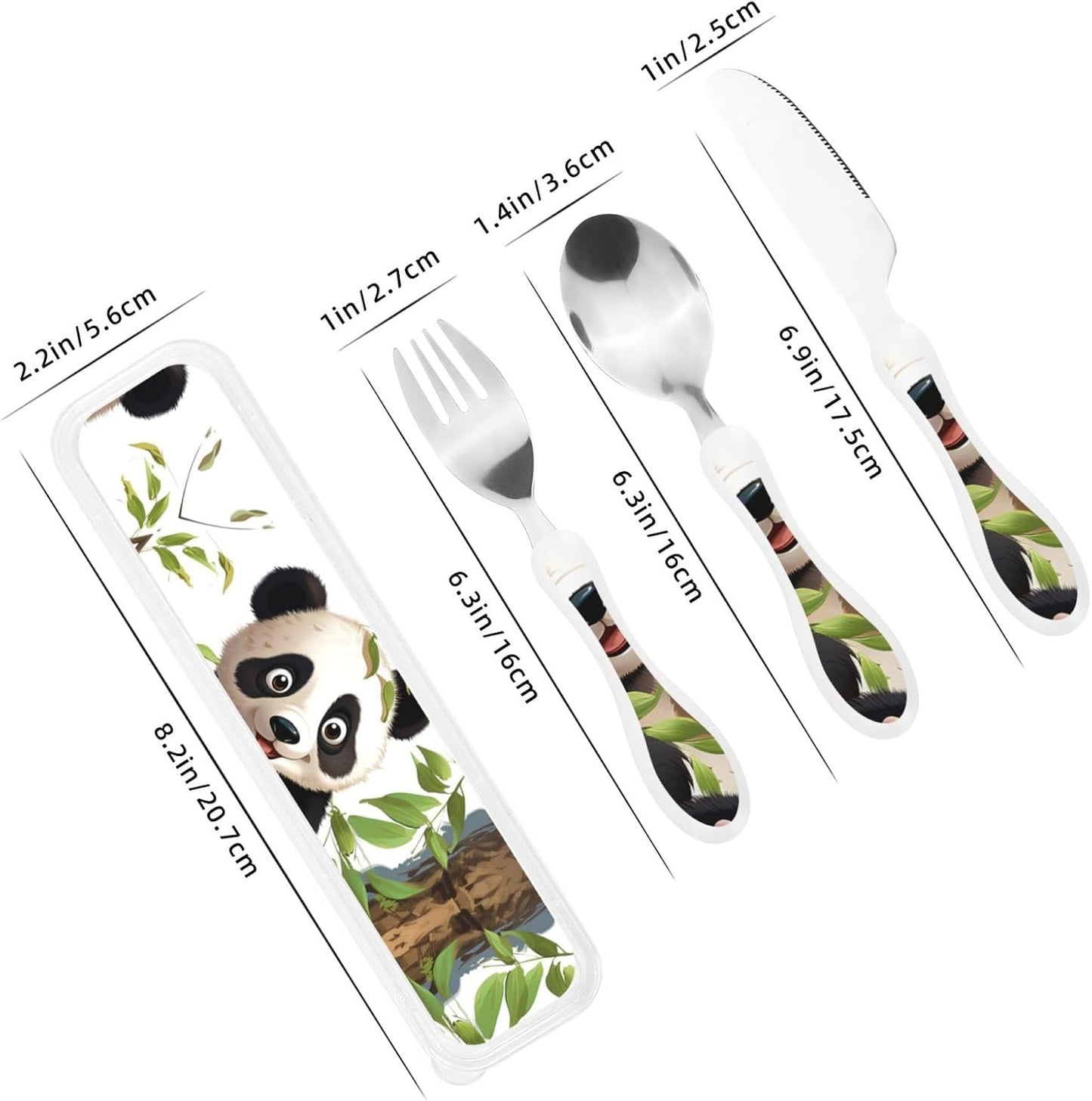 3-Piece Kids Silverware Set With Storage Case, Stainless Steel Reusable Children Safe Knife Spoon Fork Set Blue Active Girl Running Sunset Children Flatware Set For Kids Lunch Box - Colors C