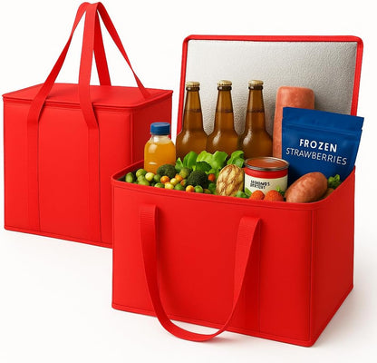 musbus Extra large XXXL Insulated Food Delivery Bag Cooler Bags Keep Food Warm Catering Therma Catering Bag for doordash 22x14x13 Cooler Bags Therma Shopper hot warming RED Pizza BLACK
