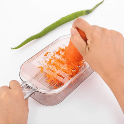 JapanBargain, Japanese Plastic Zester Grater – Multi-Purpose Coarse/Fine Condiment Grater with Container for Ginger and Wasabi, Made in Japan