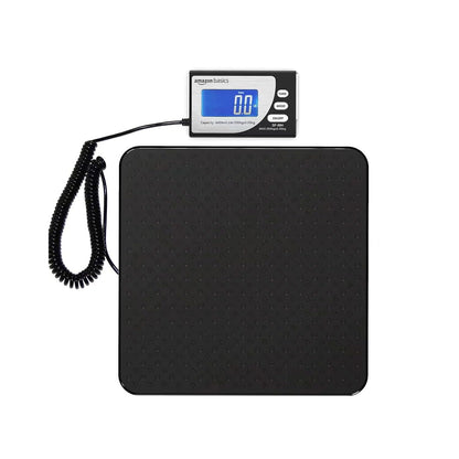 Amazon Basics Digital Postal Shipping Scale with Tare Function, AC Adapter, 65 lb Capacity, 0.1 oz Readability, LCD Display, Black