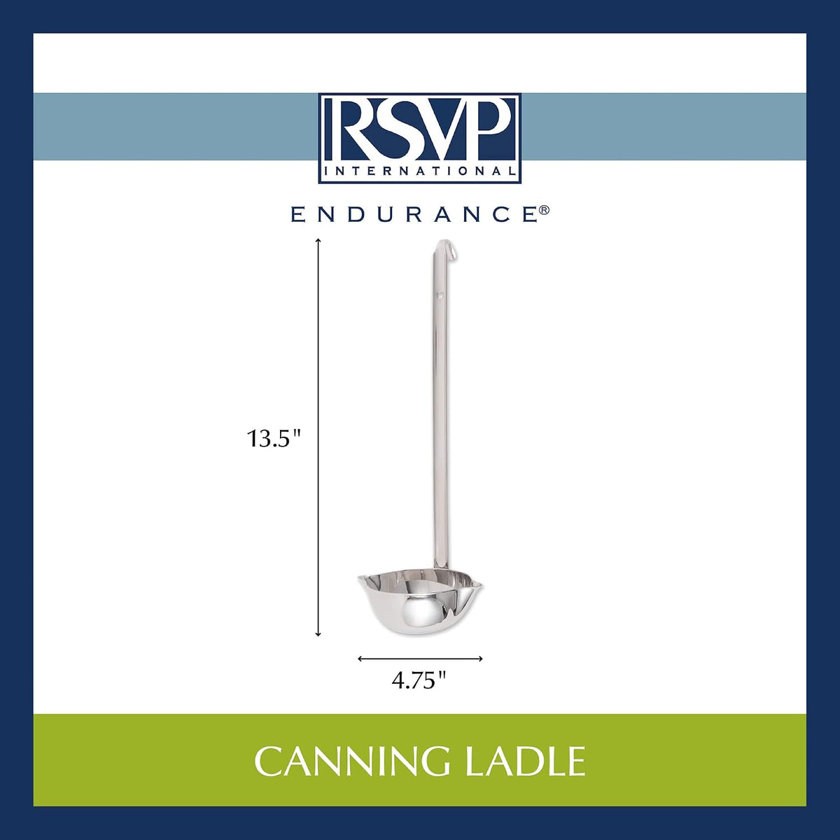 RSVP International Endurance Canning Collection Non-Reactive 18/8 Stainless Steel, Dishwasher Safe, Funnel, Wide Mouth, 2-3/4"