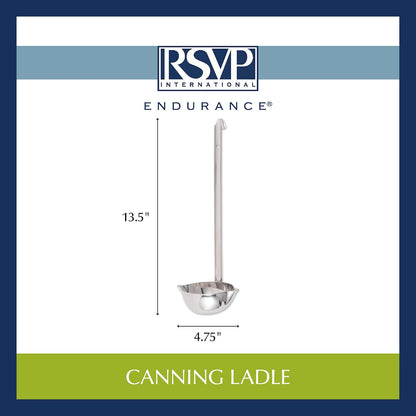 RSVP International Endurance Canning Collection Non-Reactive 18/8 Stainless Steel, Dishwasher Safe, Funnel, Wide Mouth, 2-3/4"