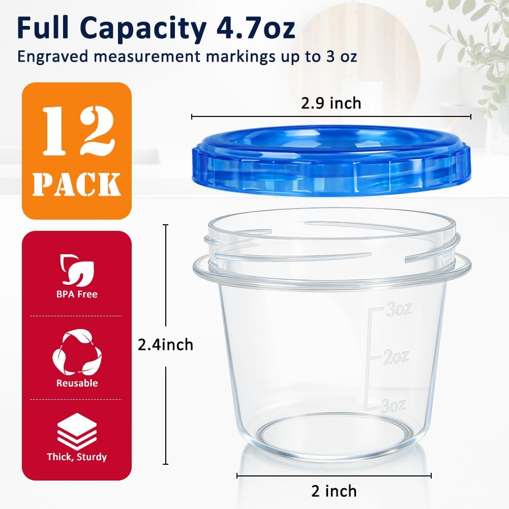 10 Pack 34oz Reusable Freezer Food Storage Containers with Twist Top Lids, Airtight Plastic Meal Prep Food Containers for Leftover Lunch Fruit Salad Oats, Clear Large Soup Container Microwave Safe
