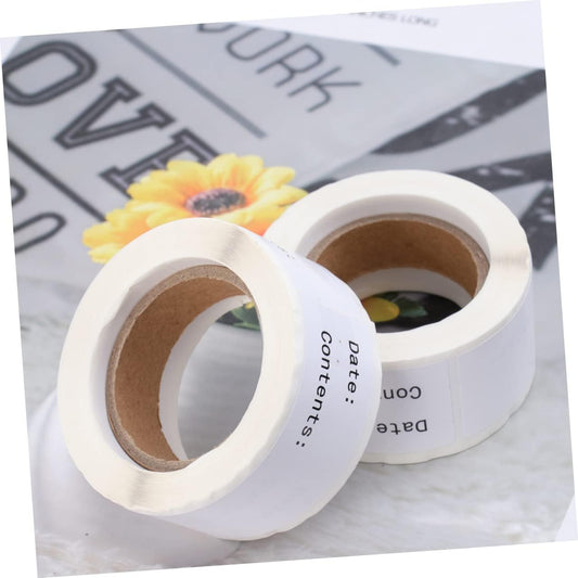 VILLCASE 2rolls Kitchen Food Date Stickers English Record Date Labels for Practical Organization Eco-Friendly Adhesive Index Tags for Food Containers Easy Peel and Stick