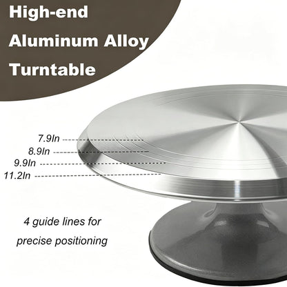 Cake Decorating Supplies Kit with 12" Aluminum Rotating Cake Turntable Stand, Professional Baking Tools, Cake Leveler, Spatulas & Scrapers, Complete Kit for Birthday & Wedding Cakes(74Pcs)