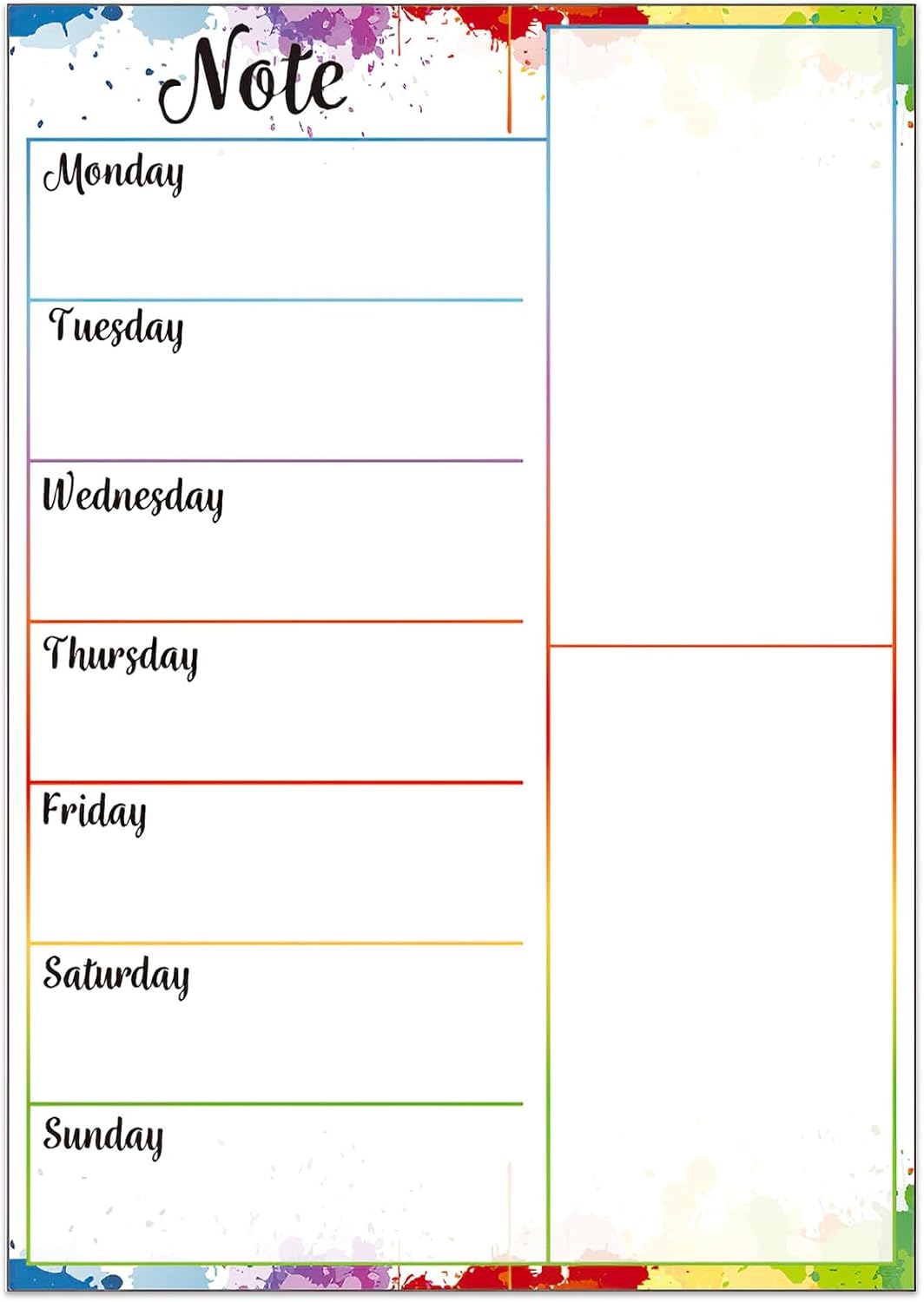 Magnetic Weekly Meal Planner for Refrigerator, 8x12'' Dry Erase Menu Board, Stain Resistant Whiteboard, Strong Magnetic Backing, Ideal for Families, Students, Roommates, Notes, Grocery Lists (A)