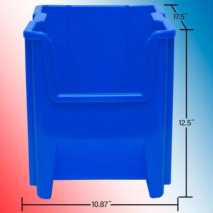 Akro-Mils 13018 Stak-N-Store Stackable Storage Bins, Heavy Duty Garage Storage Containers, Open Front Plastic Organizer for Tools, Shelves, Closet Organizer, 17-1/2" x 16-1/2" x 12-1/2", Clear, 2-Pack