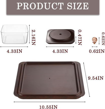 Serving Set: Plastic Imitated Wood Serving Tray & 4 Snack Boxes with Lid, Ideal for Home, Party & Birthday