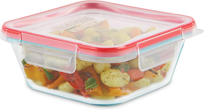 Pyrex Freshlock Glass Food Storage Container, Airtight & Leakproof Plastic Locking Lids, Freezer Dishwasher Microwave Safe, 8 Cup