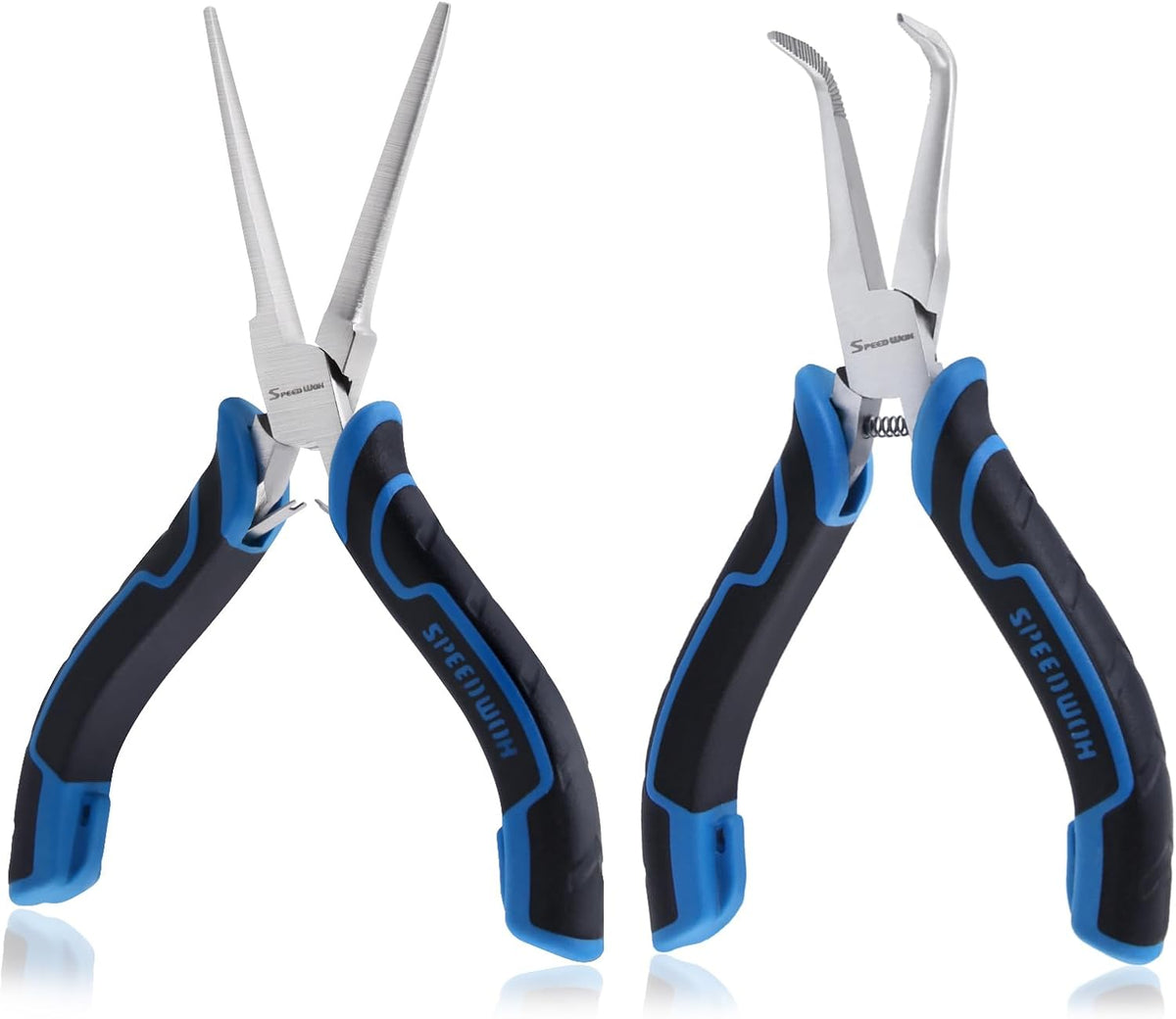 SPEEDWOX Long Reach Bent Needle Nose Pliers With Smooth Jaw Angled Needle Nose Pliers For Jewelry Making Fish Bone Pliers Tweezers Bent Chain Nose Pliers For Wire Bending And Small Object Gripping