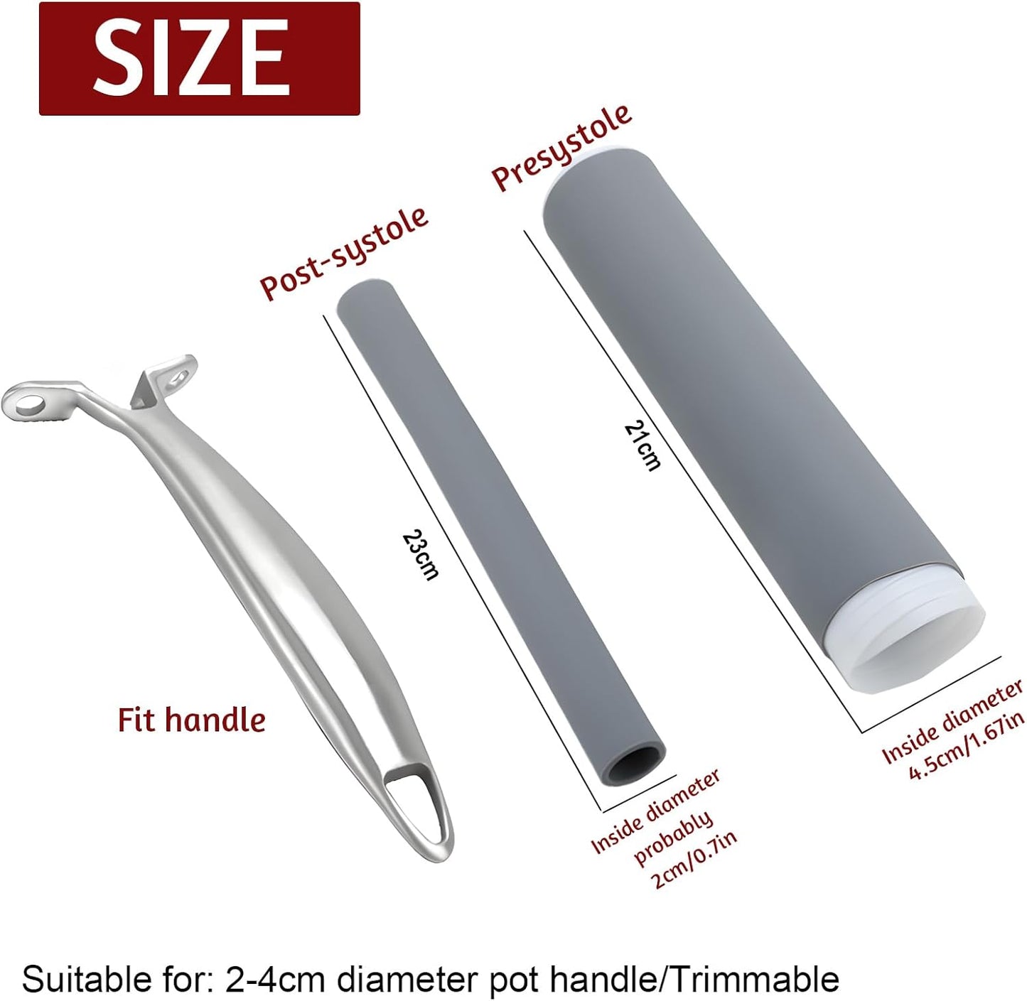 Upgraded Silicone Pan Handle Sleeve - Heat-Resistant&Non-Slip Cast Iron Handle Cover for Pots and Pans - Multipurpose Kitchen Protection(2pcs Medium)
